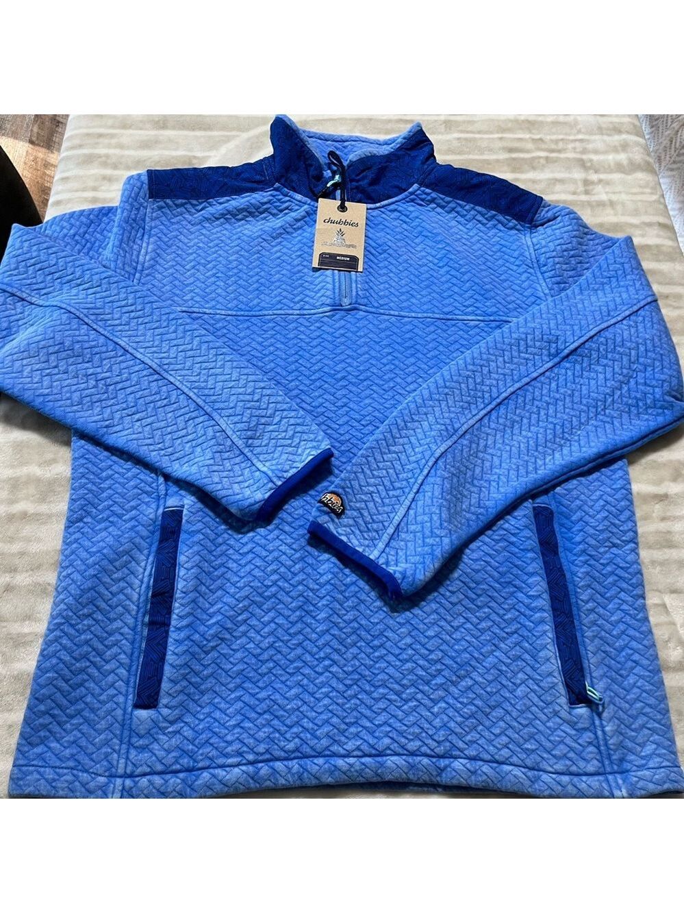 Chubbies Ladies Blue Zip Up Sweater Medium